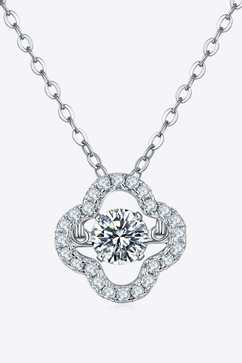 Moissanite Four Leaf Clover Pendant Necklace